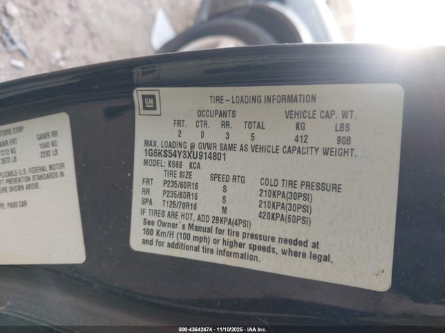 1999 CADILLAC SEVILLE 1G6KS54Y3XU914801 Photo 8