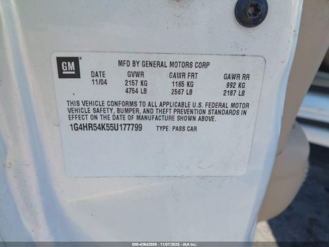 2005 BUICK LESABRE 1G4HR54K55U177799 Photo 8