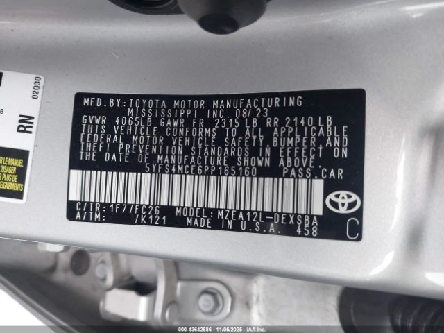 2023 TOYOTA COROLLA 5YFS4MCE6PP165160 Photo 8