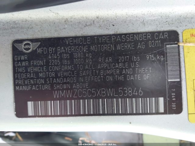 2011 MINI COOPER S COUNTRYMAN WMWZC5C5XBWL53846 Photo 8