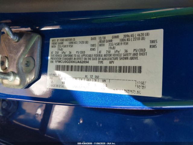 2019 FORD ESCAPE 1FMCU0GDXKUA62894 Photo 8