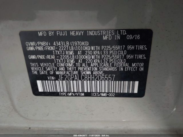 2017 SUBARU CROSSTREK JF2GPALC8HH206557 Photo 8