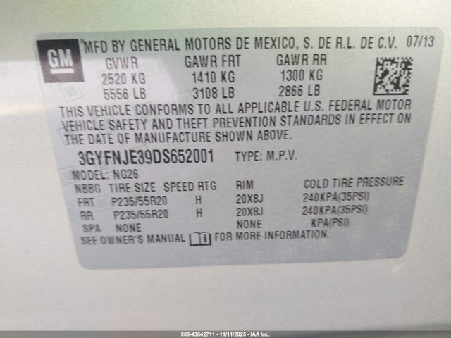 2013 CADILLAC SRX 3GYFNJE39DS652001 Photo 8