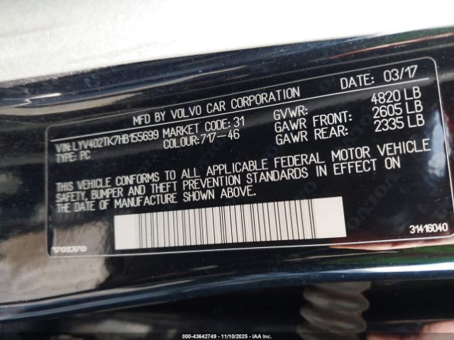2017 VOLVO S60 INSCRIPTION LYV402TK7HB155699 Photo 8