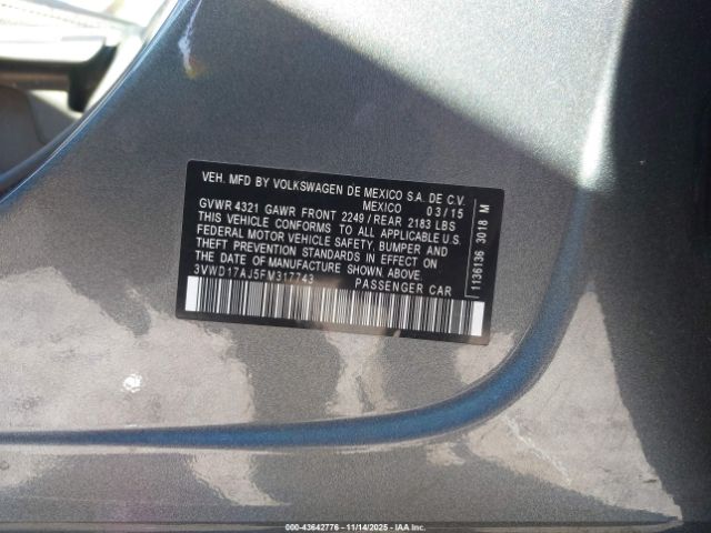 2015 VOLKSWAGEN JETTA 3VWD17AJ5FM317743 Photo 8