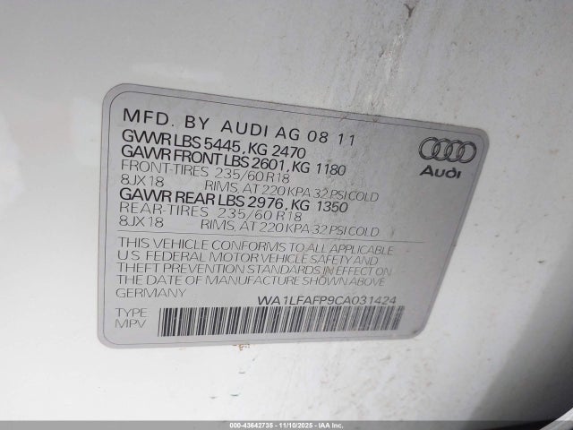 2012 AUDI Q5 WA1LFAFP9CA031424 Photo 8