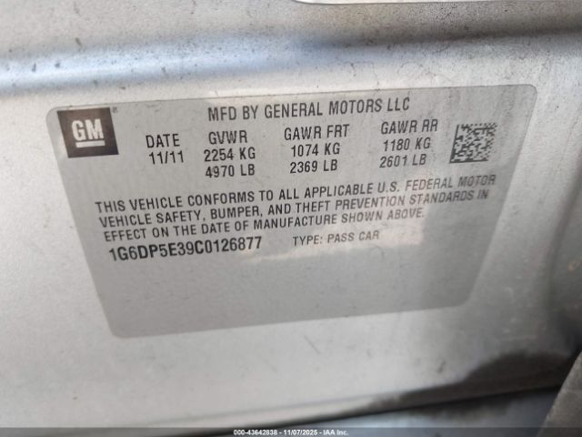 2012 CADILLAC CTS 1G6DP5E39C0126877 Photo 8