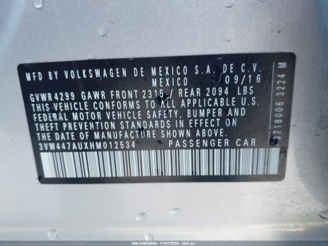 2017 VOLKSWAGEN GOLF GTI 3VW447AUXHM012534 Photo 8