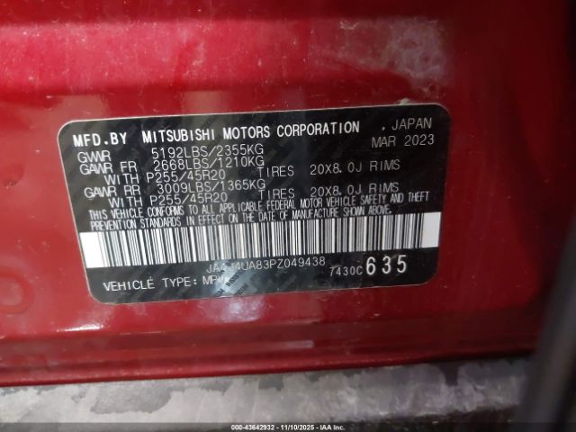 2023 MITSUBISHI OUTLANDER JA4J4UA83PZ049438 Photo 8