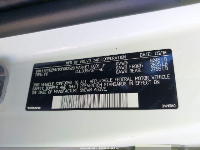 2019 VOLVO S90 LVY102MK1KP082528 Photo 8