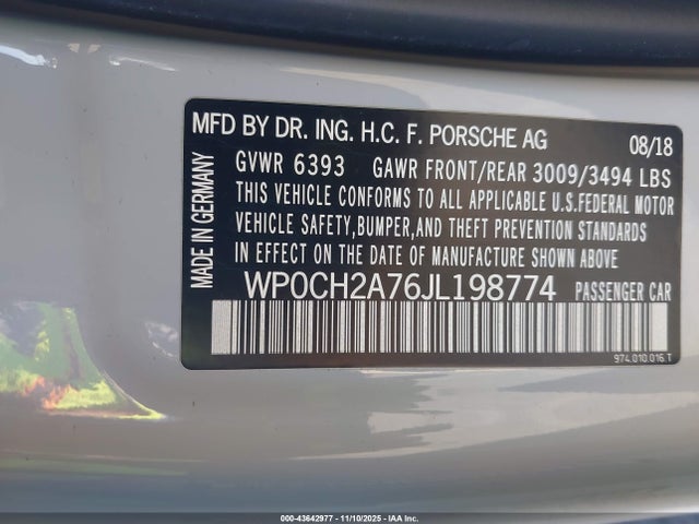 2018 PORSCHE PANAMERA E-HYBRID SPORT TURISMO WP0CH2A76JL198774 Photo 8