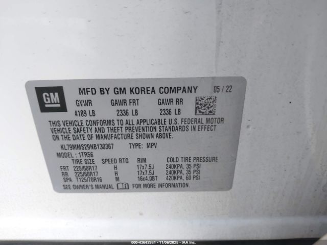 2022 CHEVROLET TRAILBLAZER KL79MMS29NB130367 Photo 8