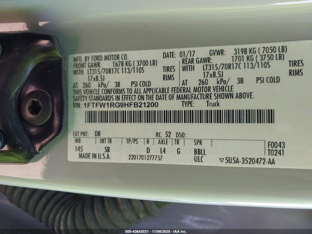 1FTFW1RG9HFB21200 Ford gtdi