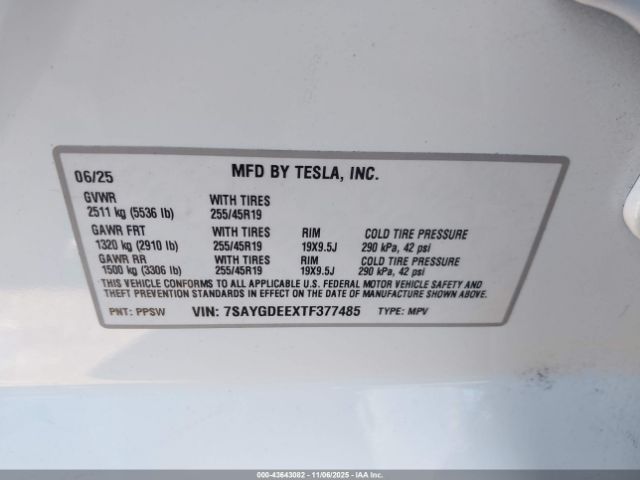 2026 TESLA MODEL Y 7SAYGDEEXTF377485 Photo 8