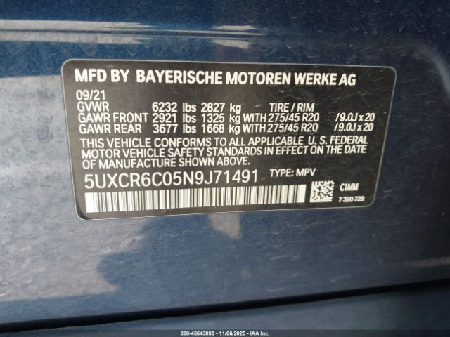 2022 BMW X5 5UXCR6C05N9J71491 Photo 8