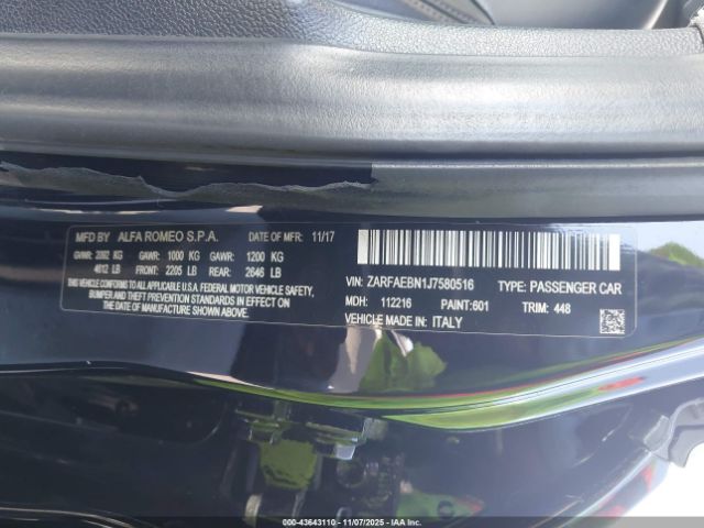 2018 ALFA ROMEO GIULIA ZARFAEBN1J7580516 Photo 8