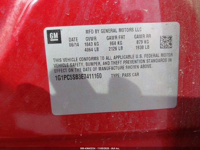 Chevrolet LUV 2014 1G1PC5SB3E7411160 Image 9