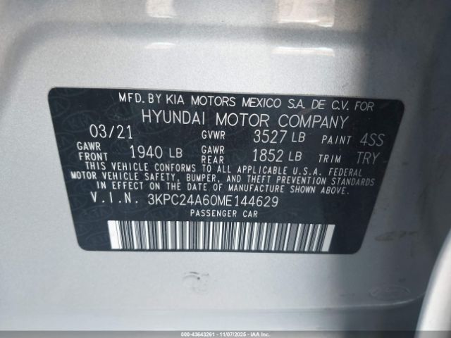 2021 HYUNDAI ACCENT 3KPC24A60ME144629 Photo 8