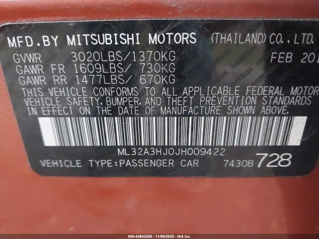 2018 MITSUBISHI MIRAGE ML32A3HJ0JH009422 Photo 8