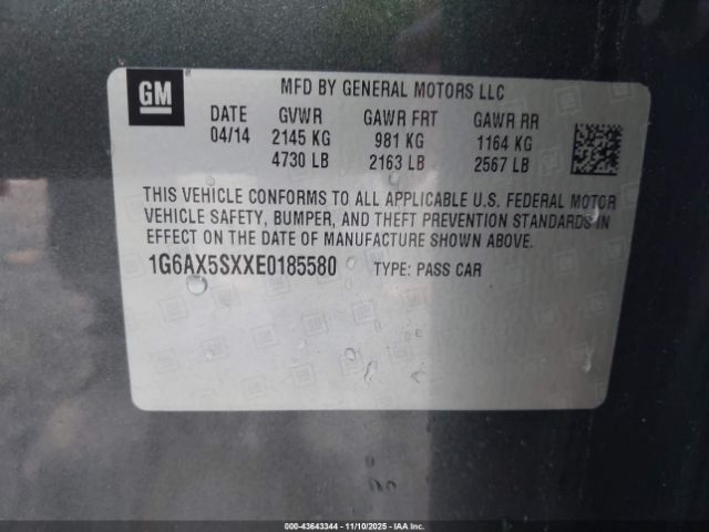 2014 CADILLAC CTS 1G6AX5SXXE0185580 Photo 8