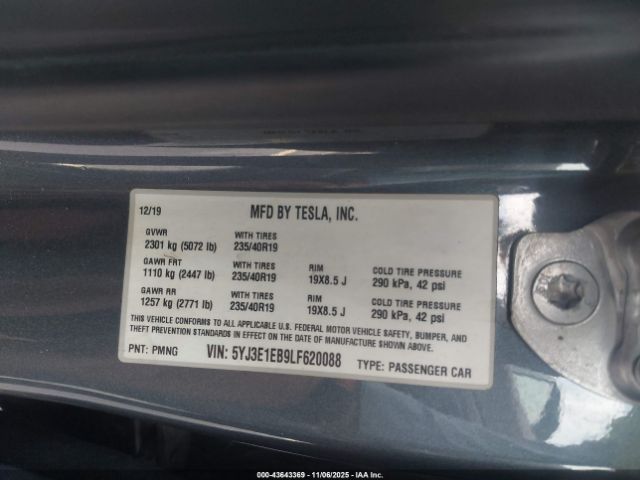 2020 TESLA MODEL 3 5YJ3E1EB9LF620088 Photo 8