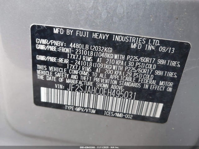 JF2SJAHC0EH495031 Subaru Forester 2.5i Limited