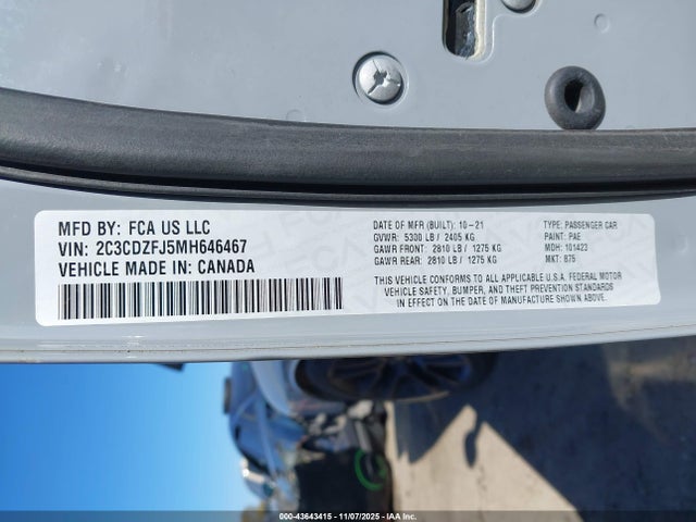 2021 DODGE CHALLENGER 2C3CDZFJ5MH646467 Photo 8