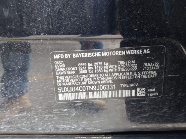 2022 BMW X5 5UXJU4C07N9J06331 Photo 8