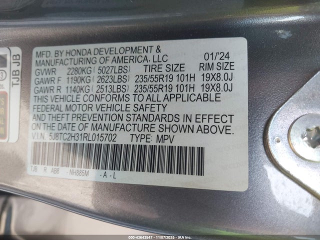 2024 ACURA RDX 5J8TC2H31RL015702 Photo 8