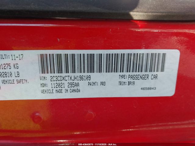 2018 DODGE CHARGER 2C3CDXCTXJH196109 Photo 8