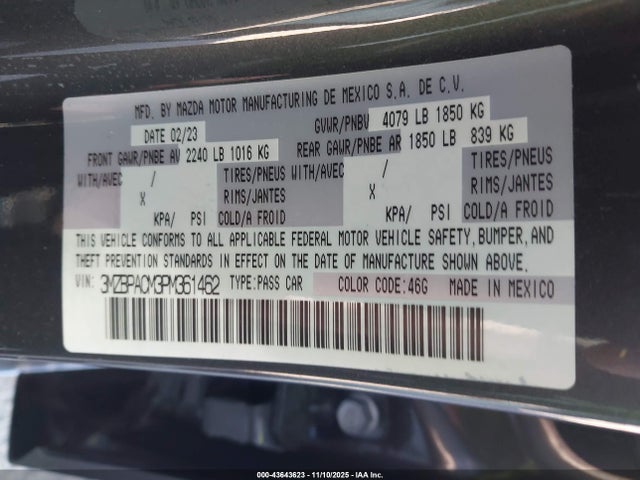 2023 MAZDA MAZDA3 3MZBPACM3PM361462 Photo 8