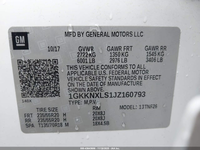 2018 GMC ACADIA 1GKKNXLS1JZ160793 Photo 8