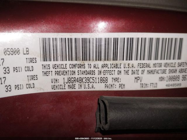 2009 JEEP GRAND CHEROKEE 1J8GR48K39C511868 Photo 8