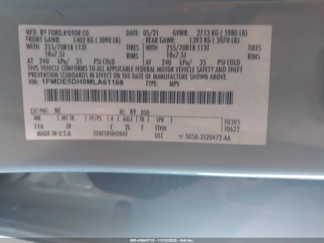 2021 FORD BRONCO 1FMDE5DH0MLA61168 Photo 8