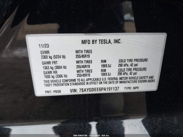 2023 TESLA MODEL Y 7SAYGDEE6PA191137 Photo 8