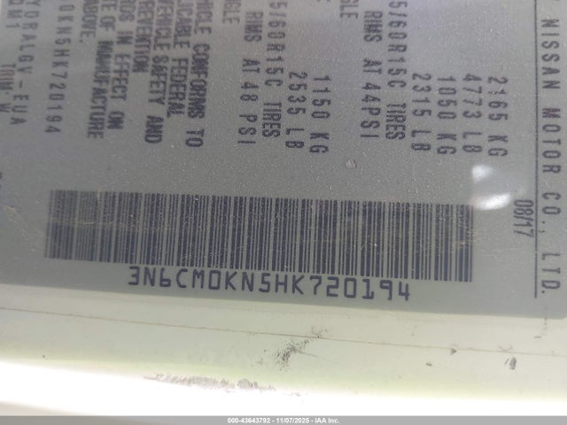 3N6CM0KN5HK720194 Nissan NV200 SV