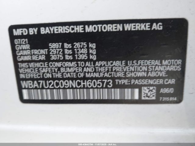 2022 BMW 750 WBA7U2C09NCH60573 Photo 8