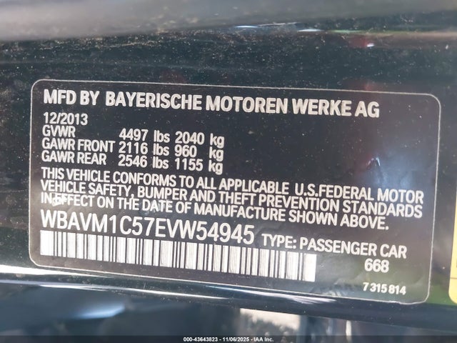 WBAVM1C57EVW54945 BMW X1 Sdrive28i