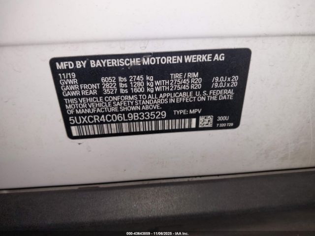 2020 BMW X5 5UXCR4C06L9B33529 Photo 8