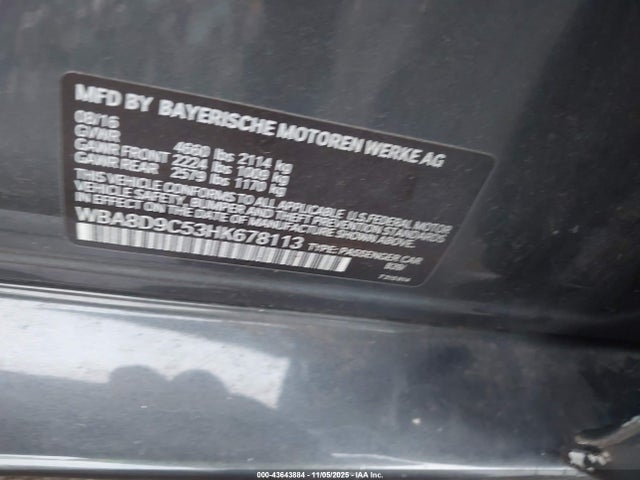 Продажа на аукционе авто 2017 Bmw 330i Xdrive, vin: WBA8D9C53HK678113, номер лота: 43643884