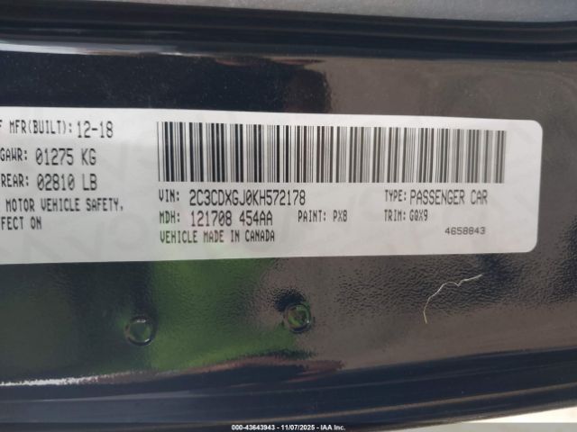 2019 DODGE CHARGER 2C3CDXGJ0KH572178 Photo 8