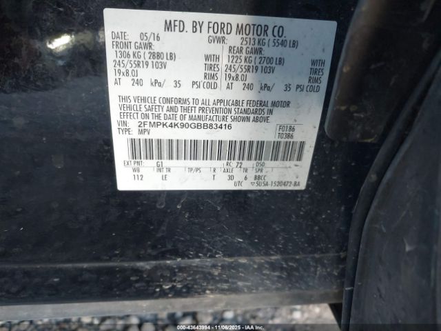 2016 FORD EDGE 2FMPK4K90GBB83416 Photo 8