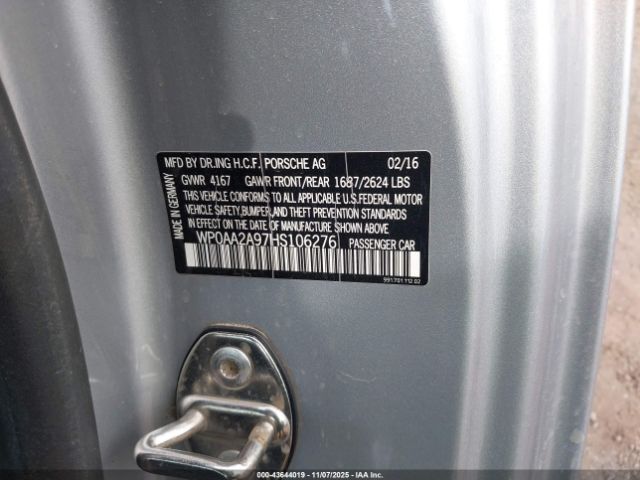 2017 PORSCHE 911 WP0AA2A97HS106276 Photo 8