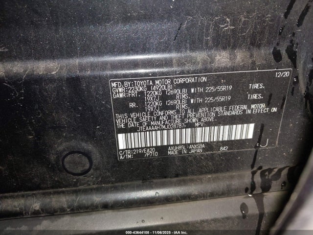 Toyota Venza Limited 2021 JTEAAAAH7MJ028787 Image 9