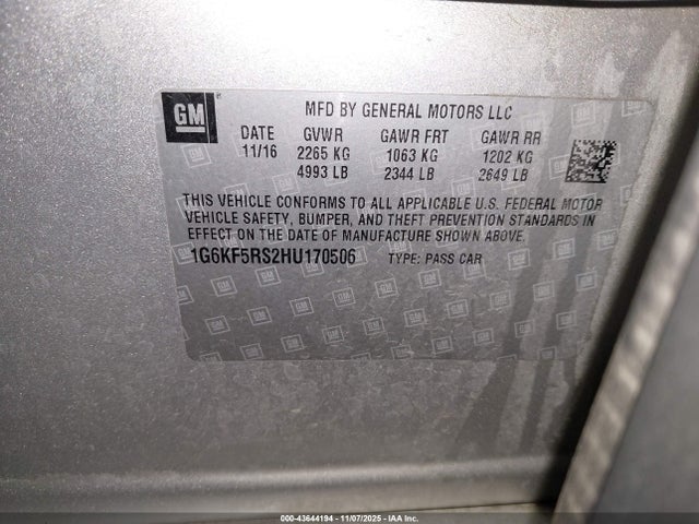 2017 CADILLAC CT6 1G6KF5RS2HU170506 Photo 8