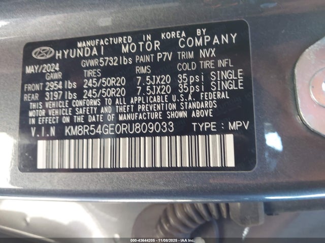 KM8R54GE0RU809033 Hyundai Palisade Limited