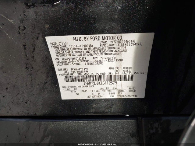 1FAHP2J8XEG112579 Ford Taurus Limited
