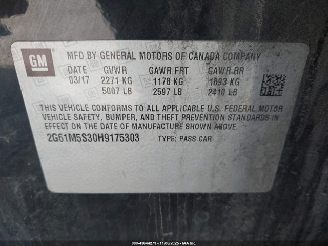 2017 CADILLAC XTS 2G61M5S30H9175303 Photo 8