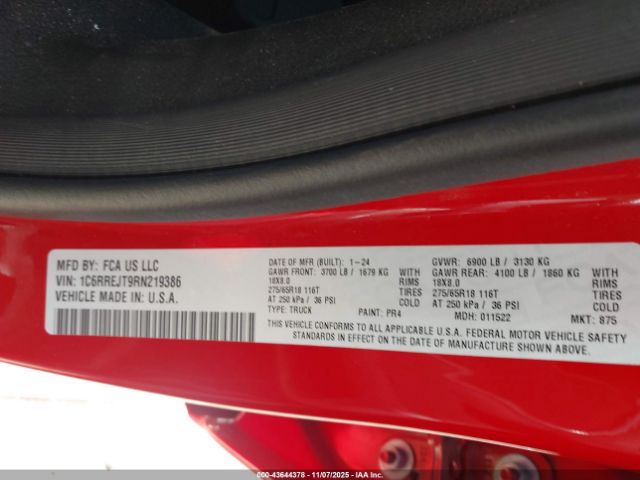 2024 RAM 1500 1C6RREJT9RN219386 Photo 8