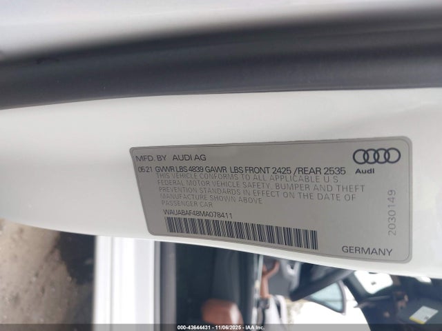 2021 AUDI A4 WAUABAF48MA078411 Photo 8